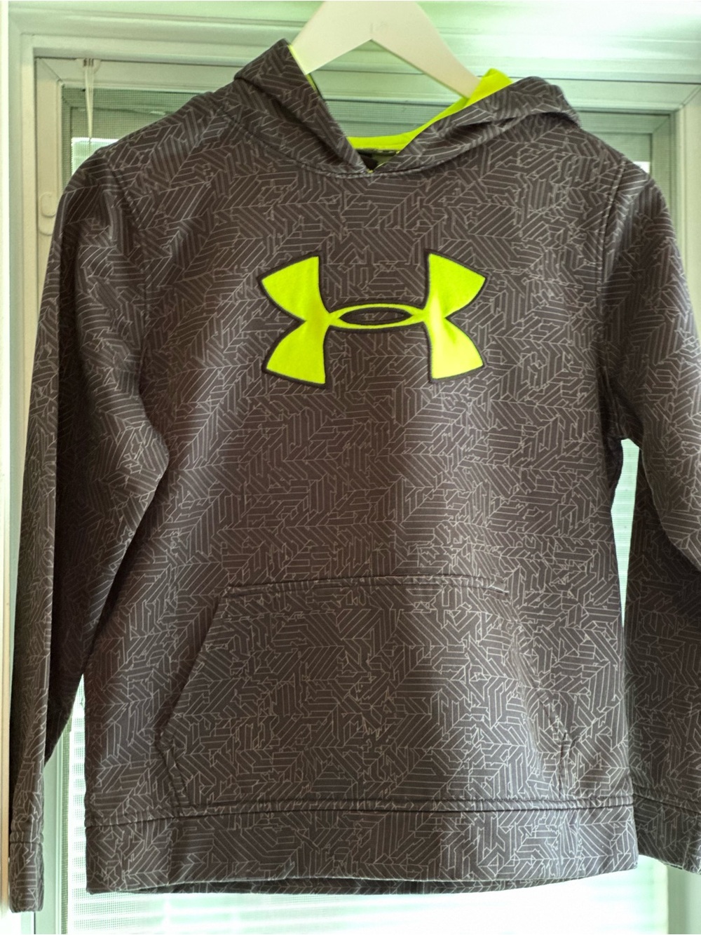 Under Armour Neon Yellow Pullover Hoodie size Large free gift with purchase